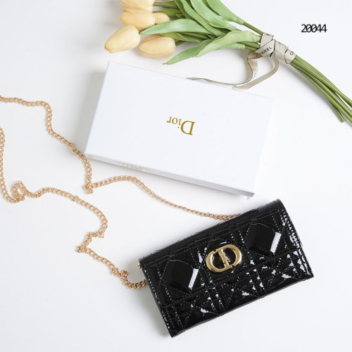 🔆[DIOR] 디올 페이던트 까나쥬 블랙 체인 장지갑 🔆