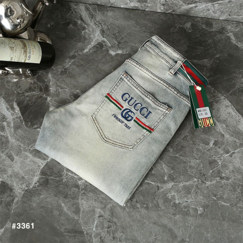 🍀 [GUCCI] 구찌 GG 로고 삼선밴딩 데님 팬츠 🍀