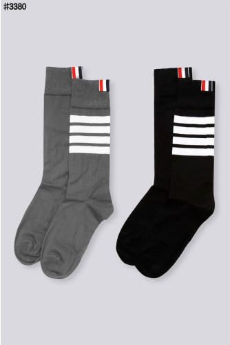 🍀 [THOM BROWNE] 톰브라운 코튼 4-바 미드 카프 삭스 2PCS 🍀