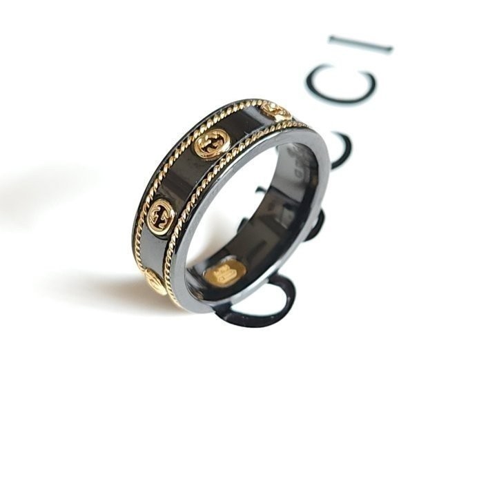 구찌 46 아이콘 반지 블랙