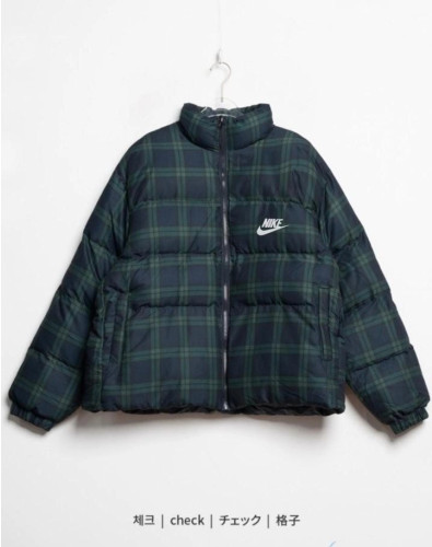 나이키 퍼지 체크 패딩