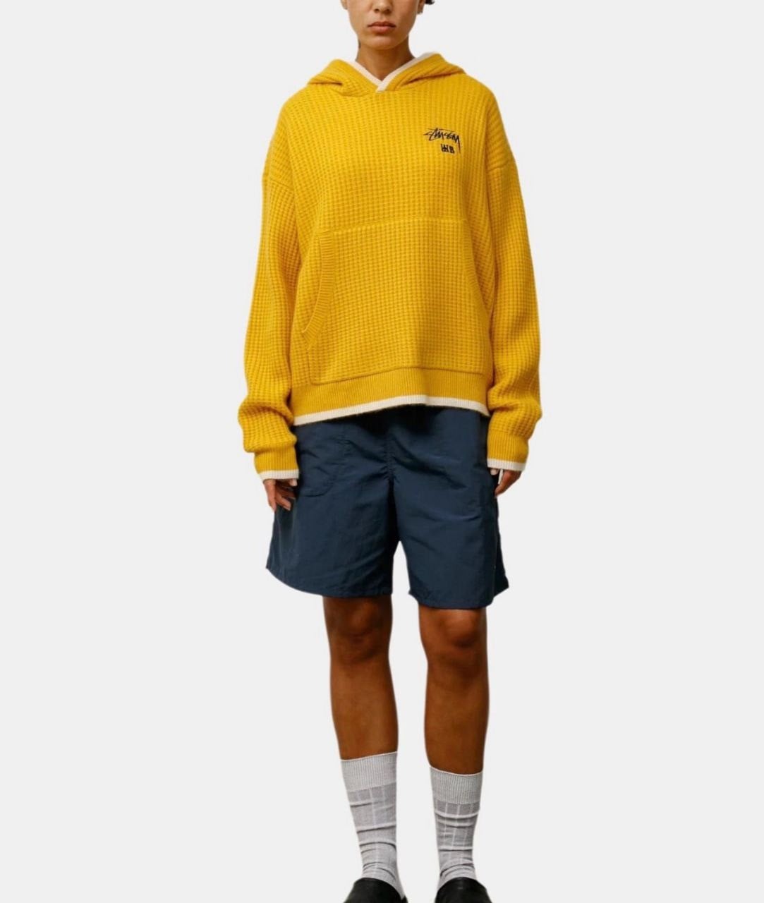 •스투* x 웨일즈 보너 캐시미어 와플 후드 스웨터 - 수입