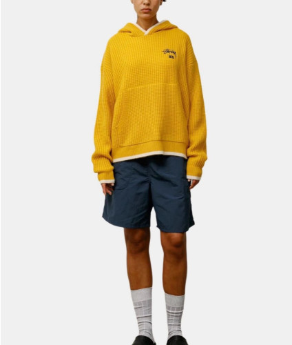 •스투* x 웨일즈 보너 캐시미어 와플 후드 스웨터 - 수입