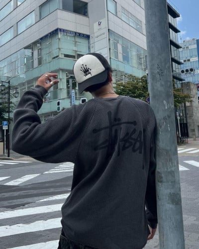 💕 스** 래글런 와플 써멀 롱슬리브 - 수입