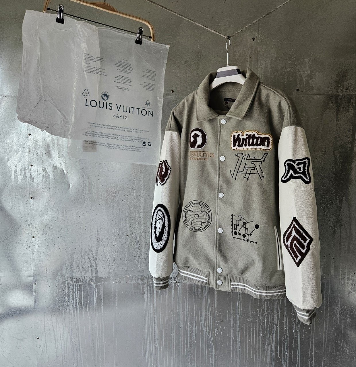 💕 루* 바시티 패치 블루종 자켓