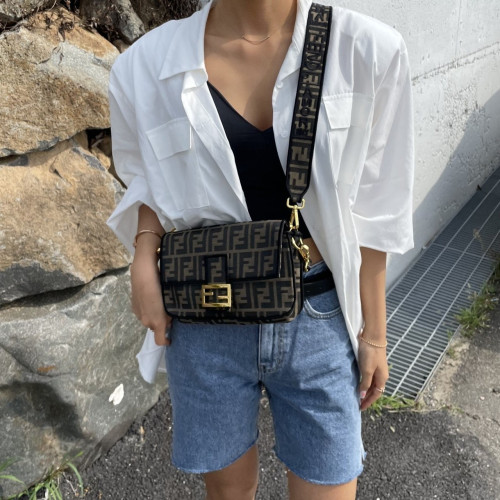 #N #펜디 패브릭 바게트백