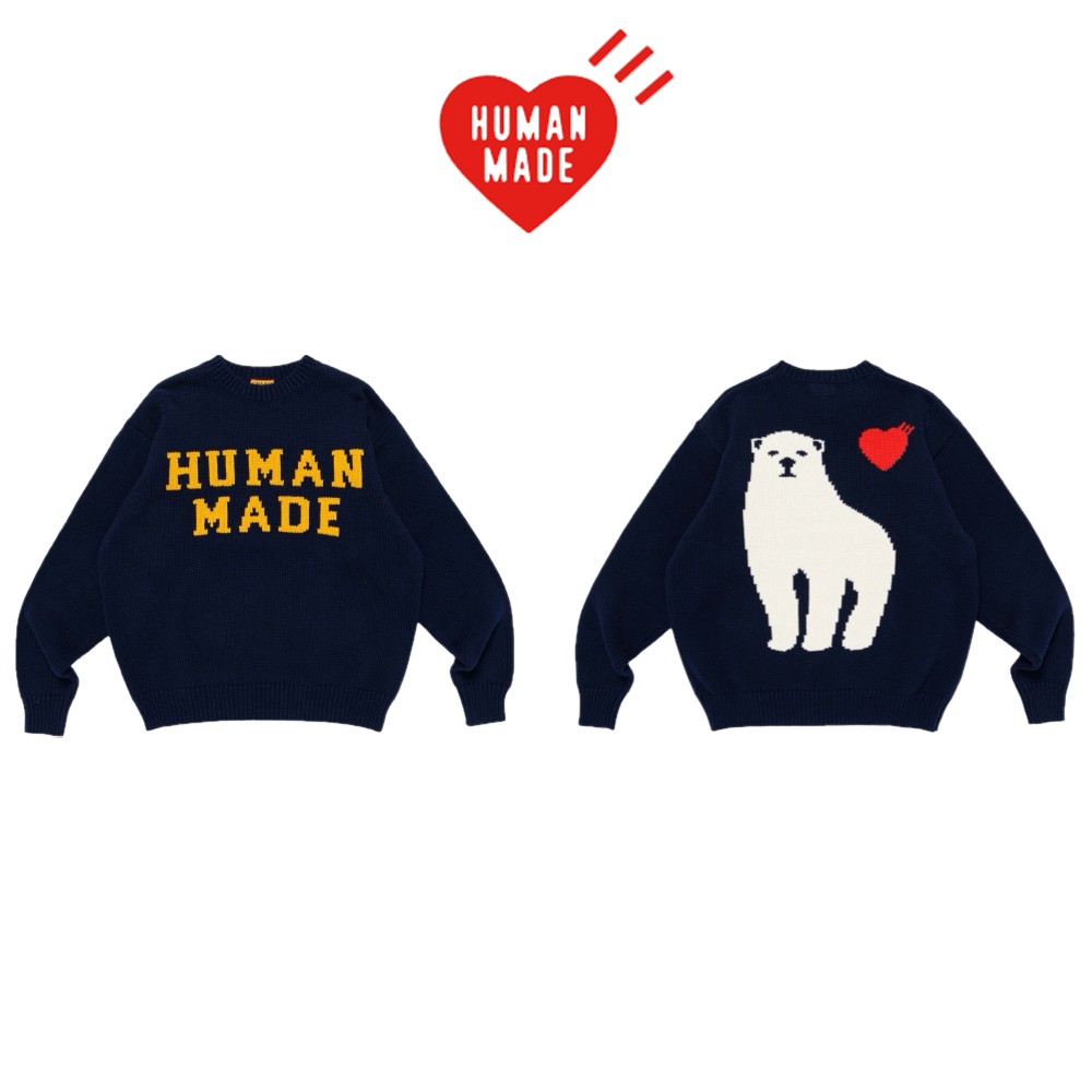 재입고!! 휴* 메*드 로우 게이지 니트 스웨터(네이비)