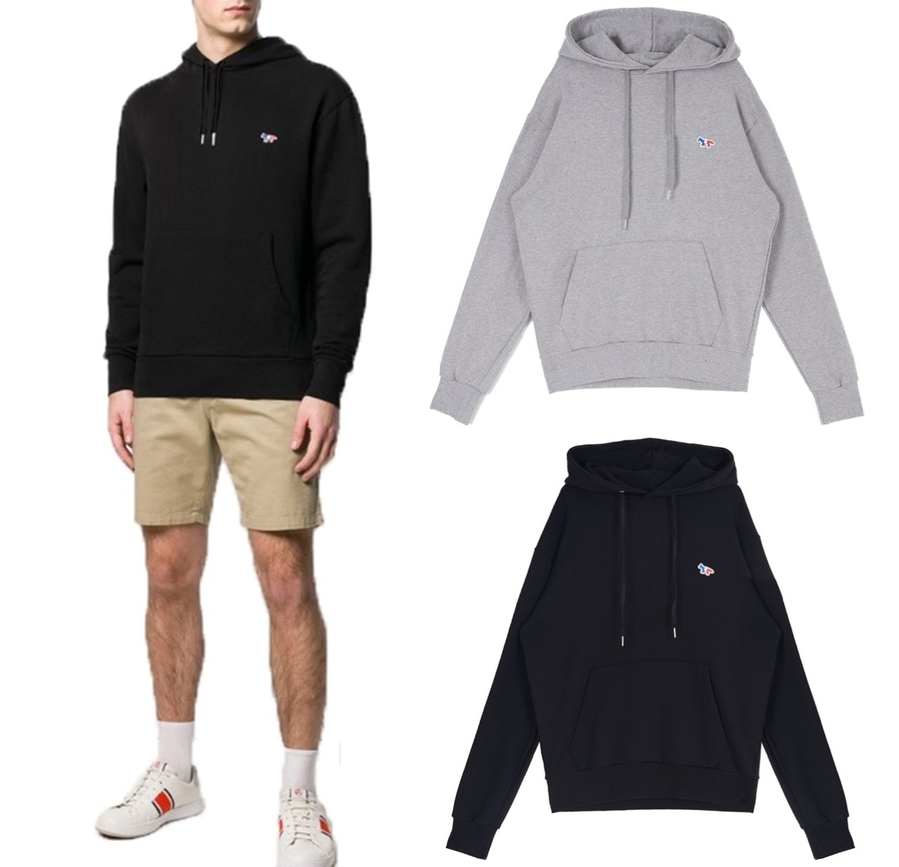 재입고!! 메*키*네 트리플 컬러 폭스패치후드 2color