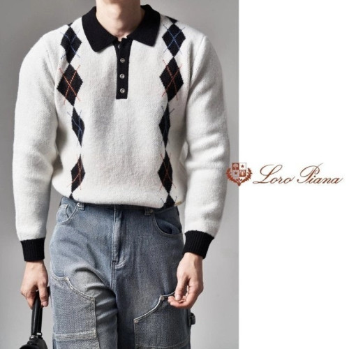 💕 로* 피아나 아가일 카라 니트