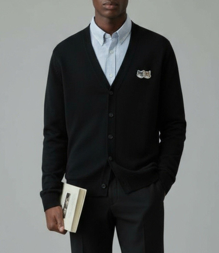 💕 메* 키츠네 투폭스헤드 V넥 울가디건➡️수입풀