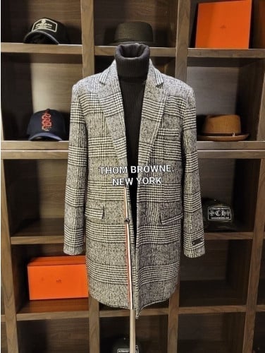 💕 톰* 블랙라벨 texture 시그니쳐 글렌 삼선 뉴 하프 코트