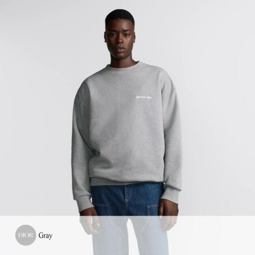 💕 디* 자수 그레이 코튼 스웨트셔츠