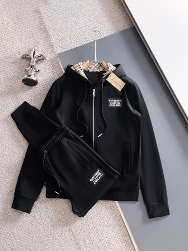 버버리 [BURBERRY] 버버리 후드체크 트리밍 코튼 팬츠 세트