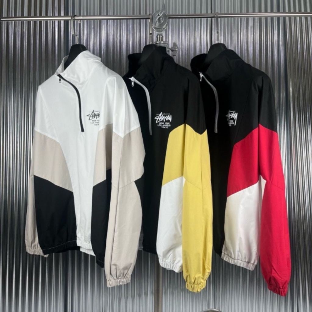 스투시 배색 반집업 아노락