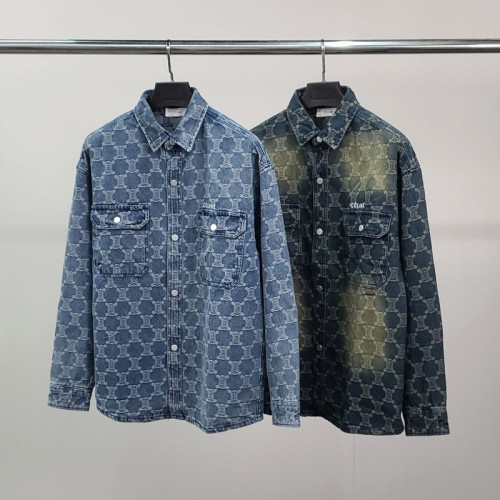 셀린느 트리오페 멀티 자수 데님 셔츠 자켓