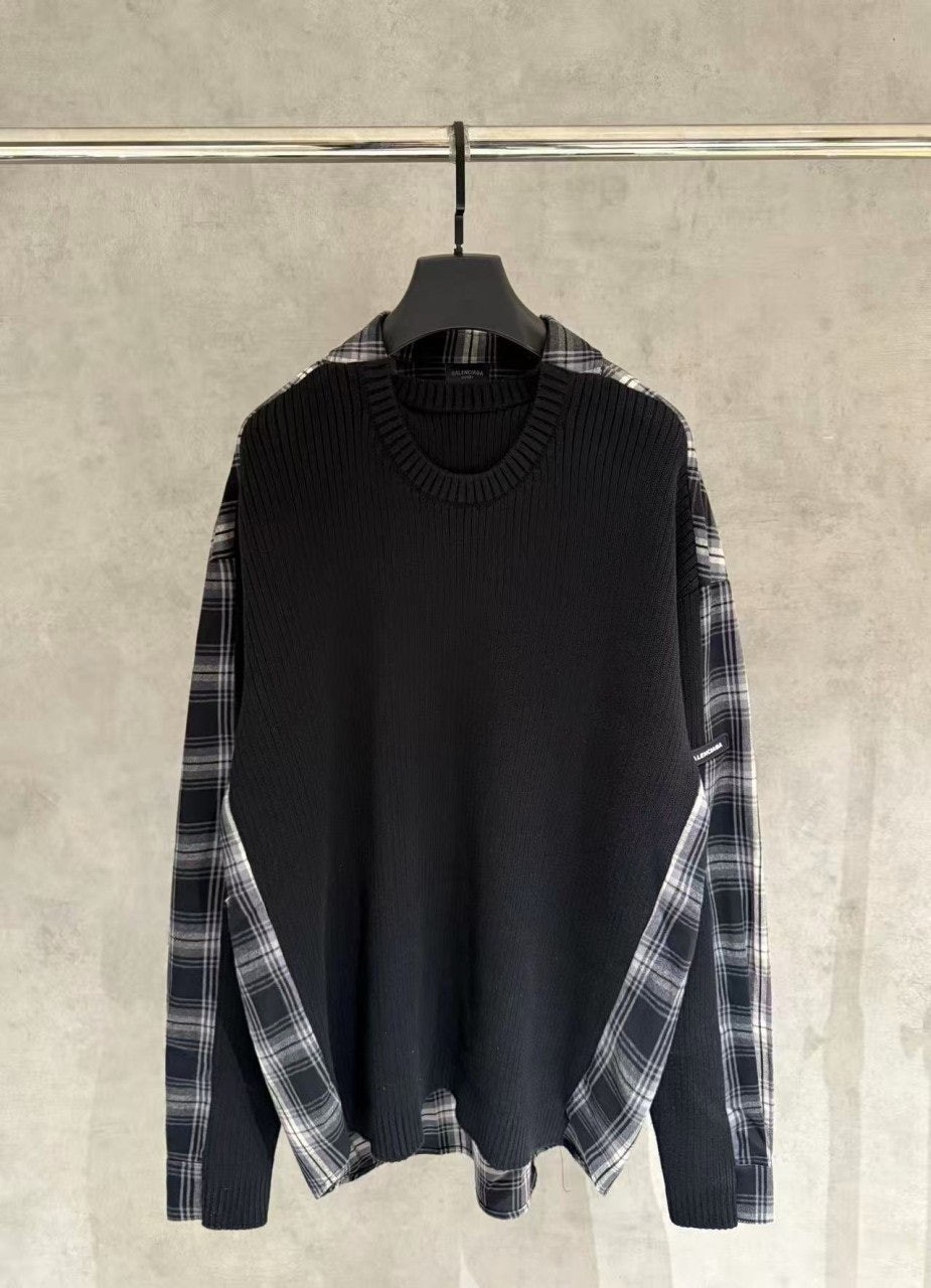 💕 발**** 하이브리드 플래드 스웨터 니트