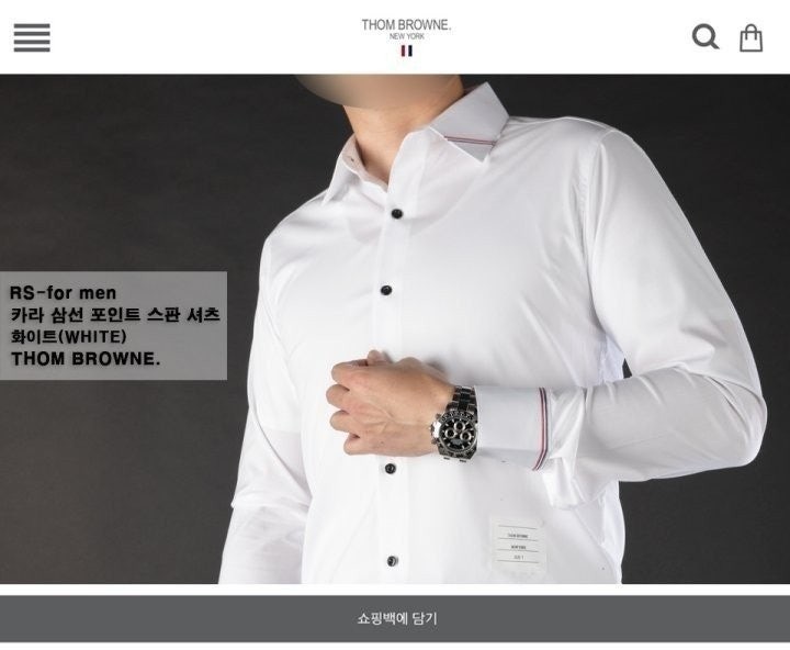 💕 톰* "카라 삼선 포인트 스판 셔츠"