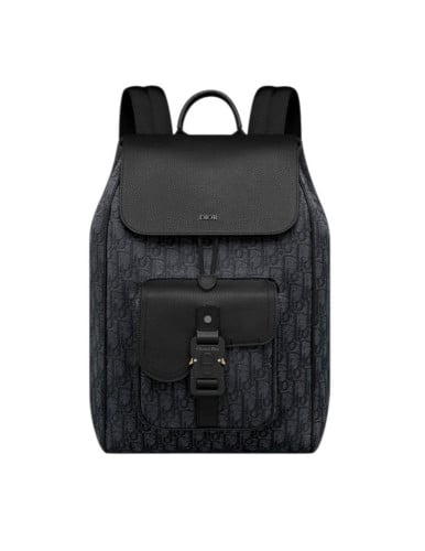 💕 디* Saddle 플랩 백팩 블랙 D*or Oblique 자카드 & 블랙 그레인 송아지 가죽