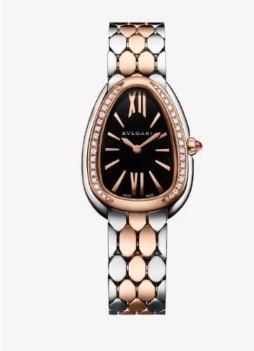 💕 불** 세르펜티 세두토리 워치 블랙다이얼 콤비 다이아