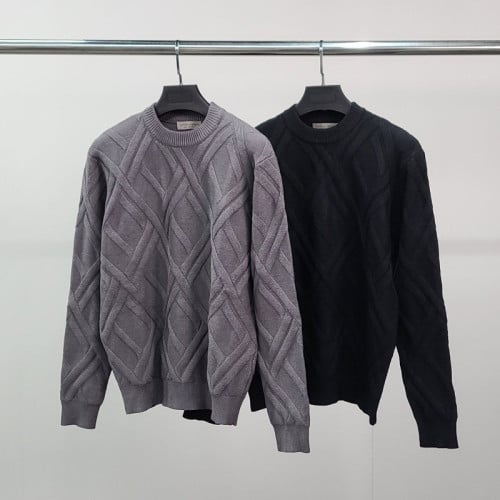 BTG 엠보라인 캐시미어 울 니트