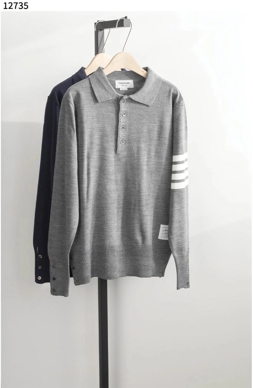 TB 남성 파인 메리노 4바 카라 니트 셔츠