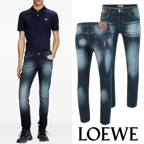 LOE 그래픽 자수로고 진청 슬림진