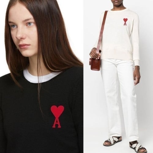 💕 아* 레드하트 라운드니트