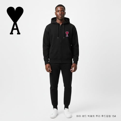 💕 아* 레드 빅패치 쭈리 후드집업 152