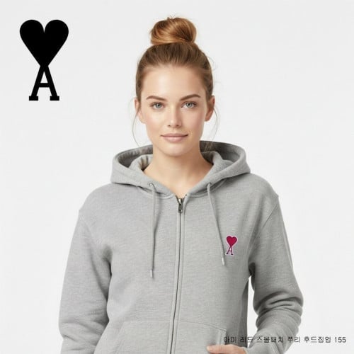 💕 아* 레드 스몰패치 쭈리 후드집업 152