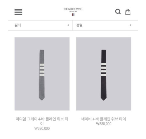 💕 톰* 4바 스트라이프 넥타이