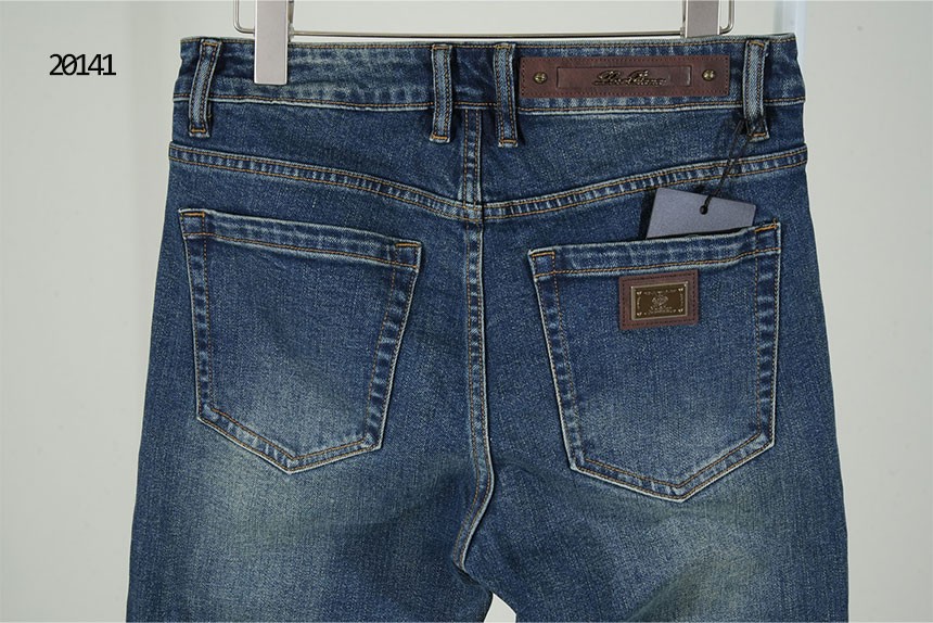 🔆 [Loro Piana] 로로피아나 레더패치 스틸로고 데님진 🔆