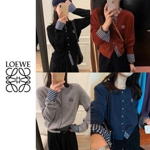 💕 로** 자수 체크 레이어드 가디건