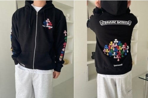 💕 크* 멀티 컬러 크로스 후드집업