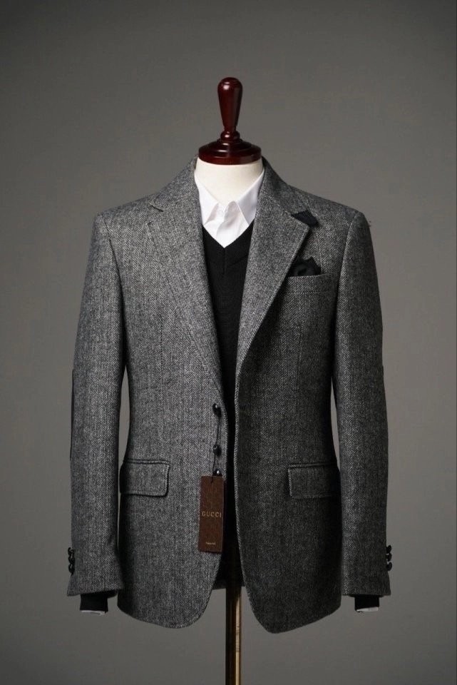 구찌 해링본 세페레이드 자켓 차콜