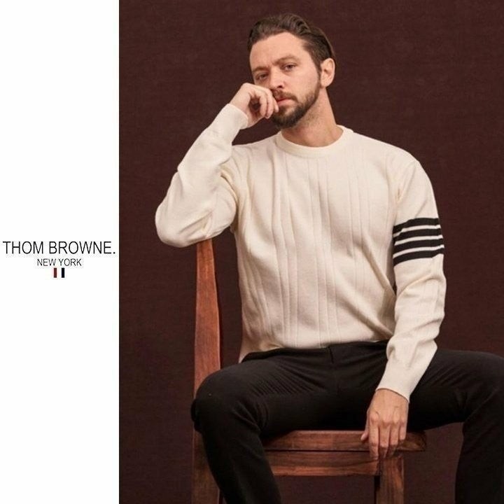 💕 톰* 캐시미어 골지 라운드 니트