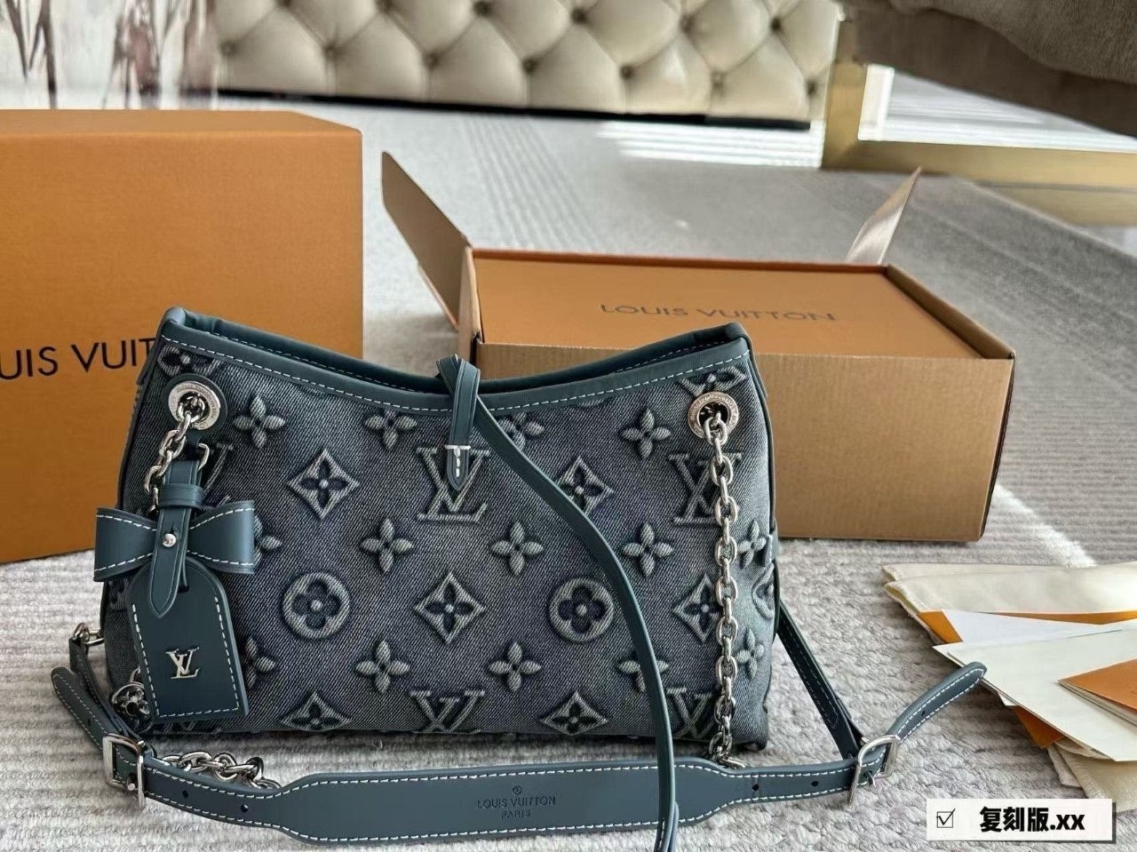 💕 루* 데님 캐리올 미니 호보백