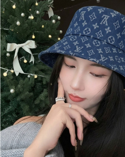 💕 루* 모노그램 데님 자가드 버킷햇 ✔수입