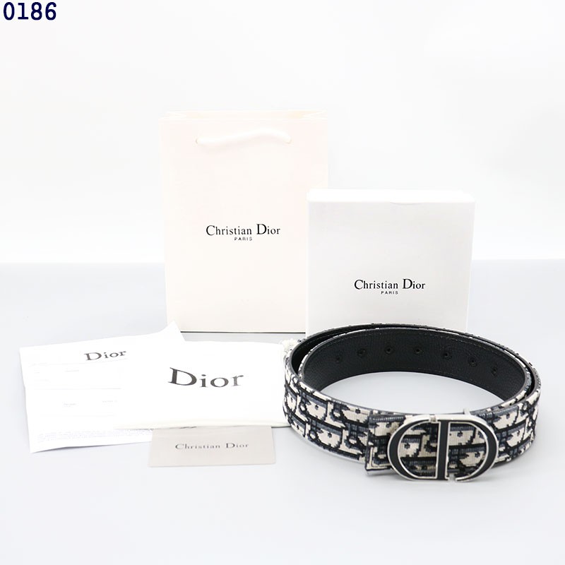 👹디올 CD 오블리크 자카드 리버서블 레더 벨트👹