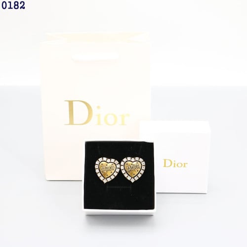 👹디올 하트 크리스탈 골드 이어링👹