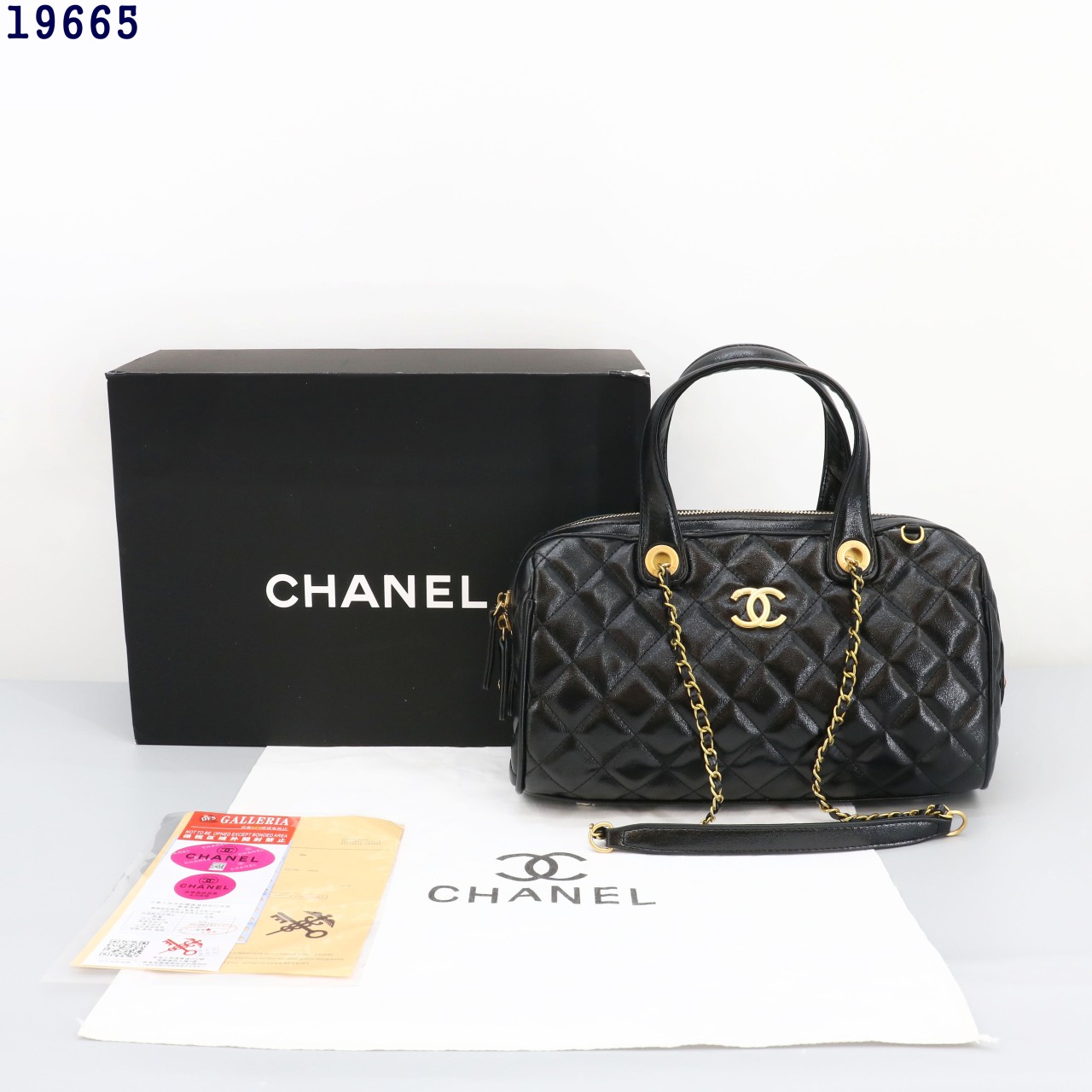 👹샤넬 라지 볼링백 카프스킨 골드 메탈 블랙👹