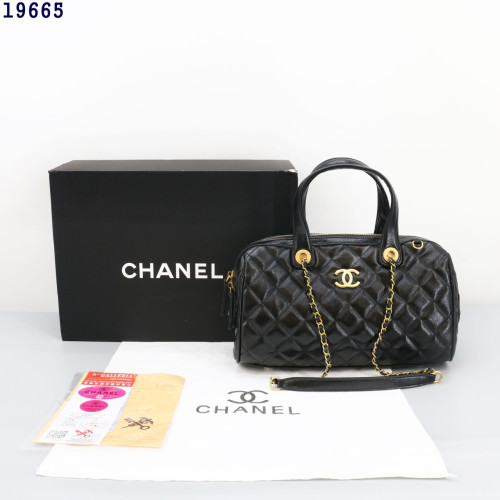 👹샤넬 라지 볼링백 카프스킨 골드 메탈 블랙👹