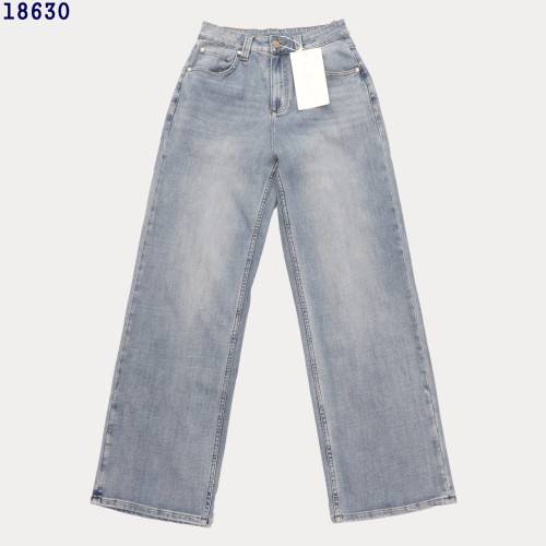 👹브루넬로 쿠치넬리 빈티지 골드 레더 패치 와이드 데님 팬츠👹