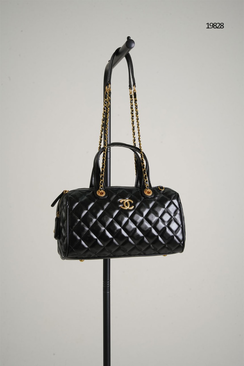 🔆 [CHANEL] 샤넬 볼링백 크럼플드 카프스킨 골드 메탈 블랙🔆