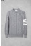 🍀 [THOM BROWNE] 톰브라운 코튼 사선 4-바 케이블 울 라운드 스웨터 🍀