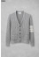 🍀 [THOM BROWNE] 톰브라운 코튼 사선 4-바 케이블 울 니트 브이넥 가디건 🍀