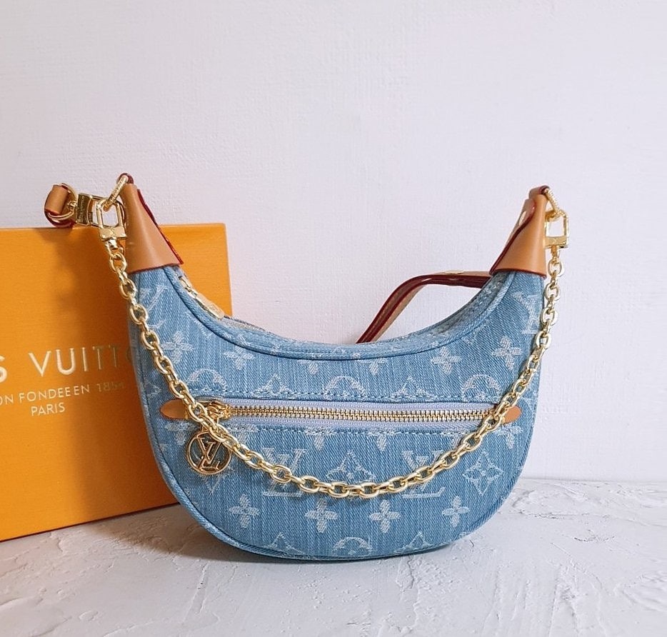 💕 루* 고급 루프 데님 반달 크로스