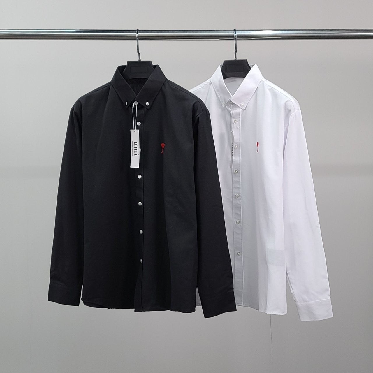 💕 아* 스몰하트자수 오버 코튼 셔츠