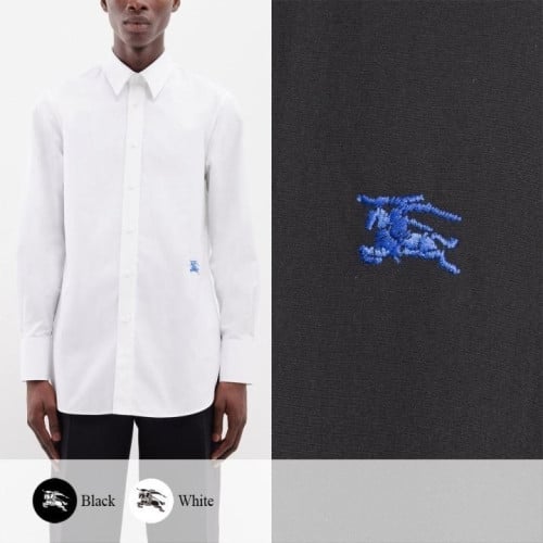 💕 버** 웨이스트 기마 자수 코튼 셔츠