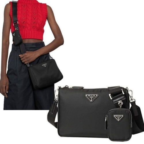 💕 프** 고급 리 나일론 메신저 크로스백