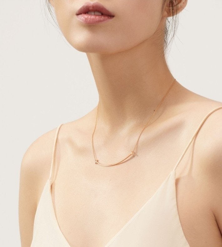 💕 티** 스마일 T펜던트 라지 목걸이✔수입